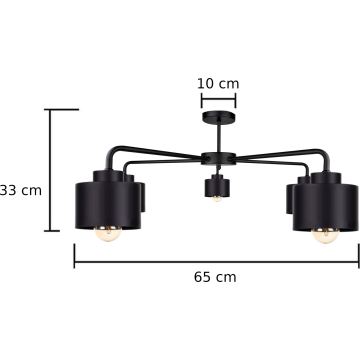 Přisazený lustr SIMPLY BLACK 5xE27/60W/230V