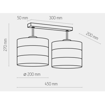 Přisazený lustr TAGO 2xE27/25W/230V bílá/zlatá