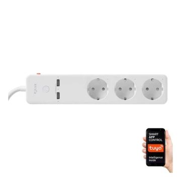 Prodlužovací kabel SMART s vypínačem 1,5m + 2xUSB/Wi-Fi Tuya