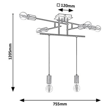 Rabalux 2116 - Lustr LANNY 6xE27/40W/230V