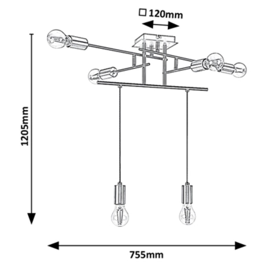 Rabalux 2116 - Lustr LANNY 6xE27/40W/230V