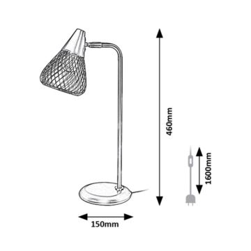 Rabalux - Stolní lampa 1xE14/25W/230V šedá