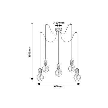 Rabalux - Lustr na lanku 5xE27/25W/230V