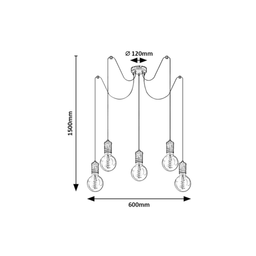 Rabalux - Lustr na lanku 5xE27/25W/230V