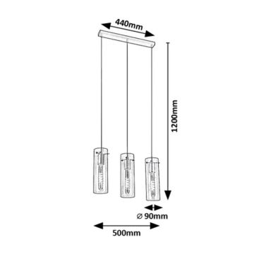 Rabalux - Lustr na lanku 3xE27/40W/230V