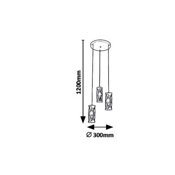 Rabalux 5339 - Lustr na lanku OBERON 3xE14/40W/230V