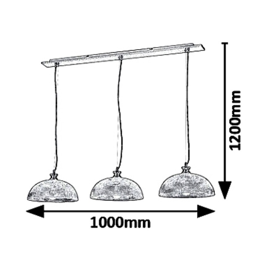 Rabalux 5460 - Lustr na lanku PETRINA 3xE27/40W/230V