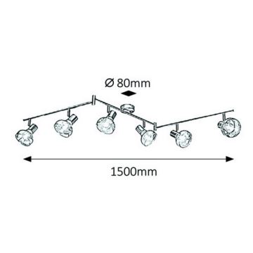 Rabalux 5562 - Bodové svítidlo HOLLY 6xE14/40W/230V lesklý chrom