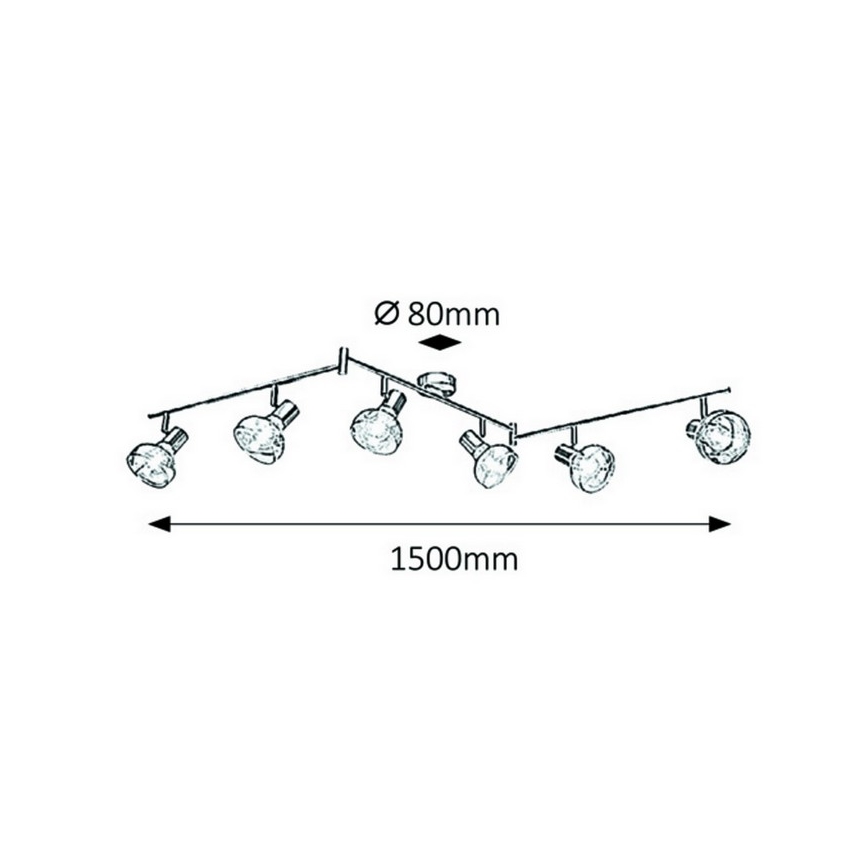 Rabalux 5562 - Bodové svítidlo HOLLY 6xE14/40W/230V lesklý chrom