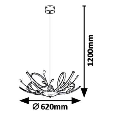 Rabalux 6550 - LED Lustr na lanku ROMILLI LED/30W/230V