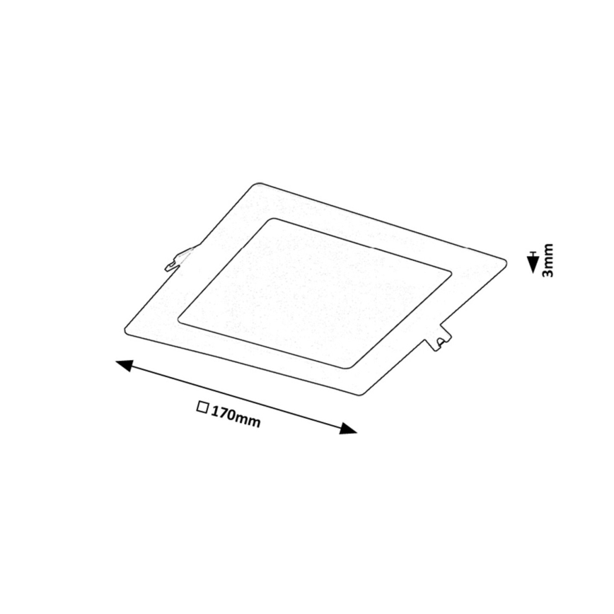 Rabalux - LED Podhledové svítidlo LED/12W/230V 17x17 cm černá