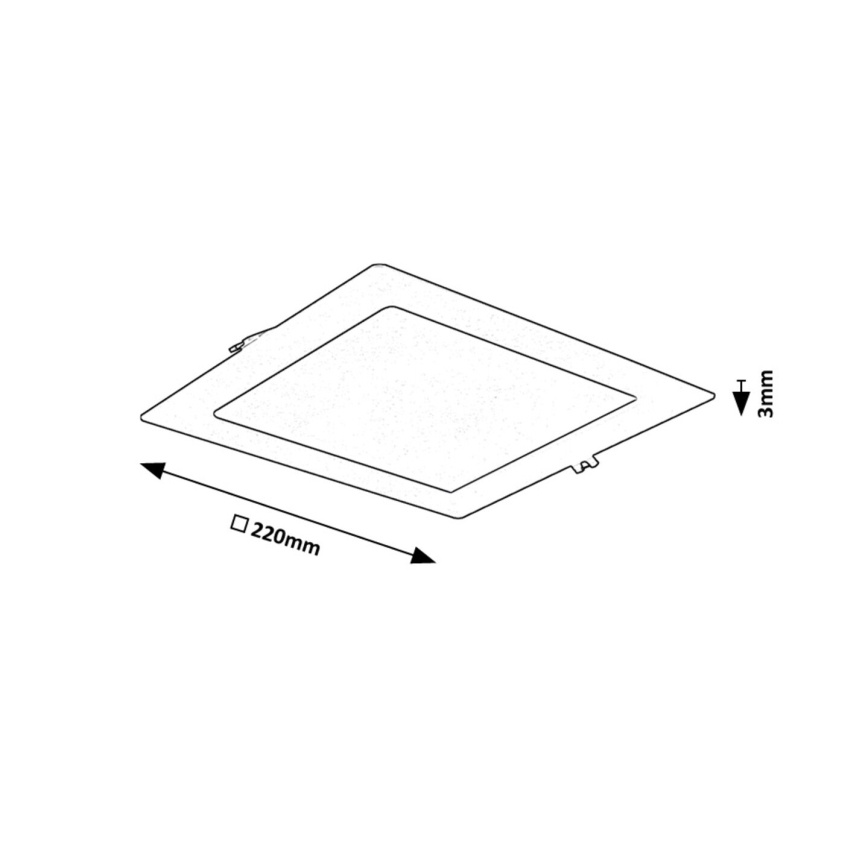 Rabalux - LED Podhledové svítidlo LED/18W/230V 22x22 cm černá