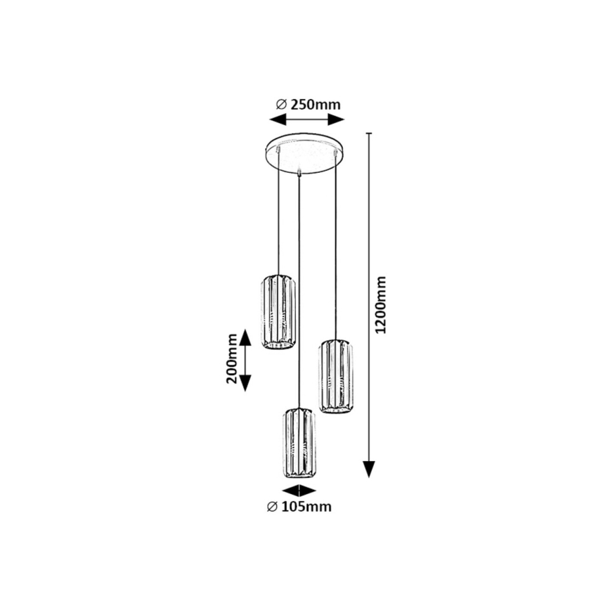 Rabalux - Lustr na lanku 3xE27/40W/230V