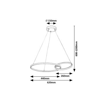 Rabalux - LED Lustr na lanku LED/36W/230V černá/zlatá