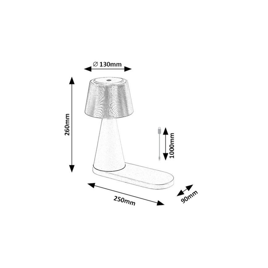 Rabalux - LED Stmívatelná nabíjecí stolní lampa s bezdrátovým nabíjením LED/5W/5V 3000/4000/5000K