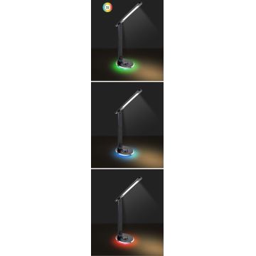 Rabalux - LED RGB Stmívatelná dotyková stolní lampa LED/6W/230V 3000/4000/5000K černá