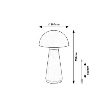 Rabalux - LED Venkovní stmívatelná dotyková nabíjecí stolní lampa LED/3W/5V 2000mAh IP44