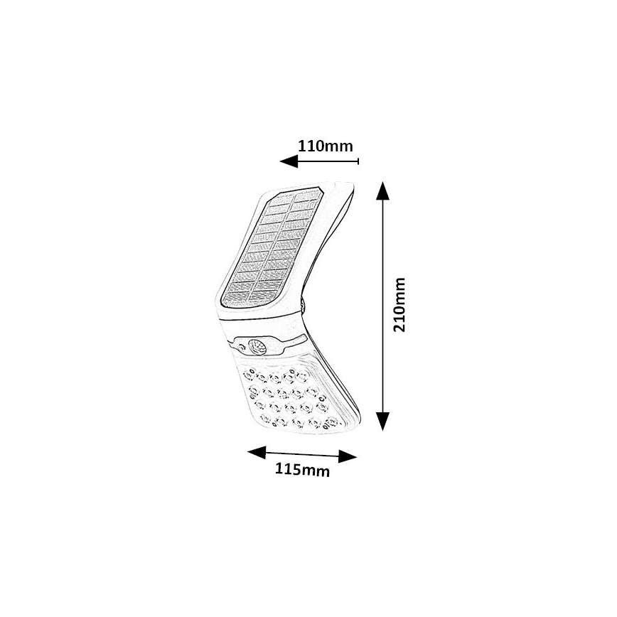 Rabalux - LED Stmívatelné solární svítidlo se senzorem LED/4W/3,7V IP44