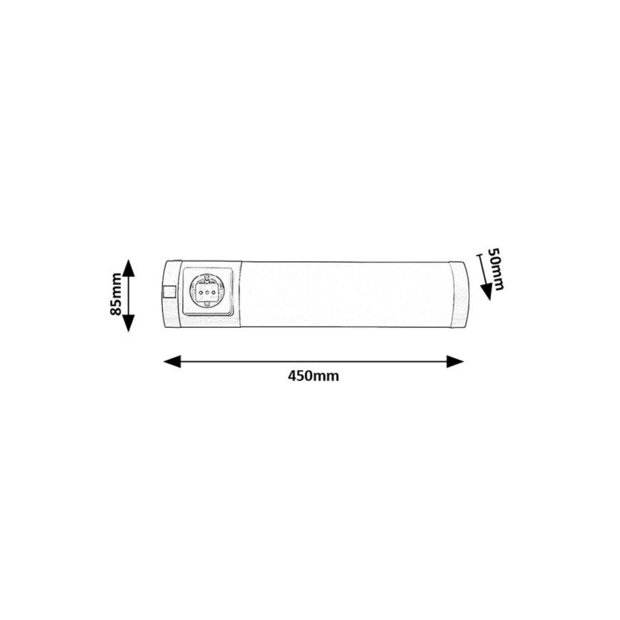 Rabalux - LED Podlinkové svítidlo se zásuvkou LED/5W/230V 4000K matný chrom