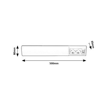 Rabalux - LED Podlinkové svítidlo se 2 zásuvkami LED/10W/230V 4000K 50 cm bílá