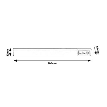 Rabalux - LED Podlinkové svítidlo se 2 zásuvkami LED/15W/230V 4000K 70 cm bílá