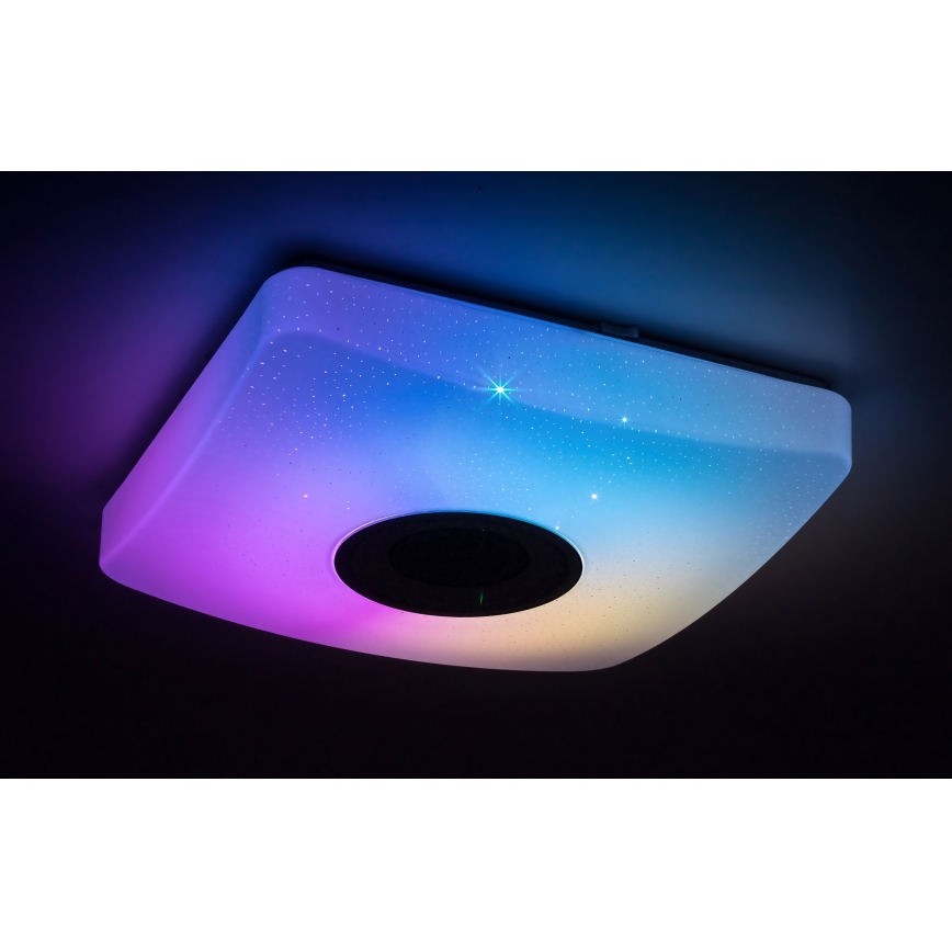 Rabalux - LED RGB Stmívatelné stropní svítidlo s reproduktorem LED/18W/230V 3000-6000K Bluetooth + dálkové ovládání