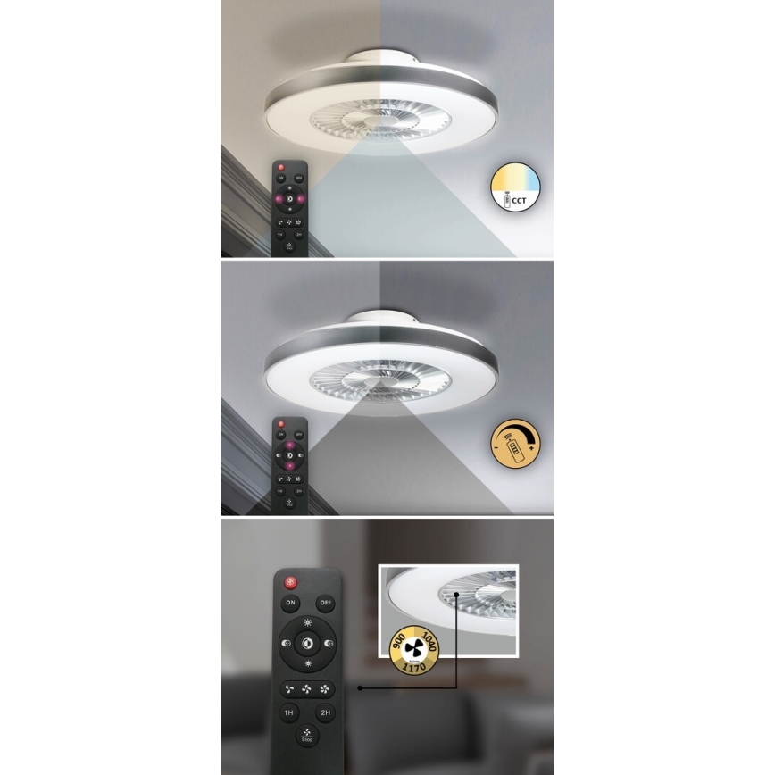 Rabalux - LED Stmívatelné stropní svítidlo s ventilátorem LED/40W/230V 3000-6500K + dálkové ovládání