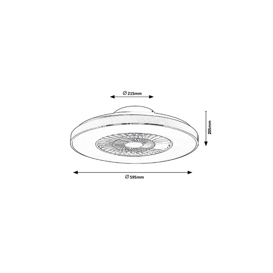 Rabalux - LED Stmívatelné stropní svítidlo s ventilátorem LED/40W/230V 3000-6500K + dálkové ovládání