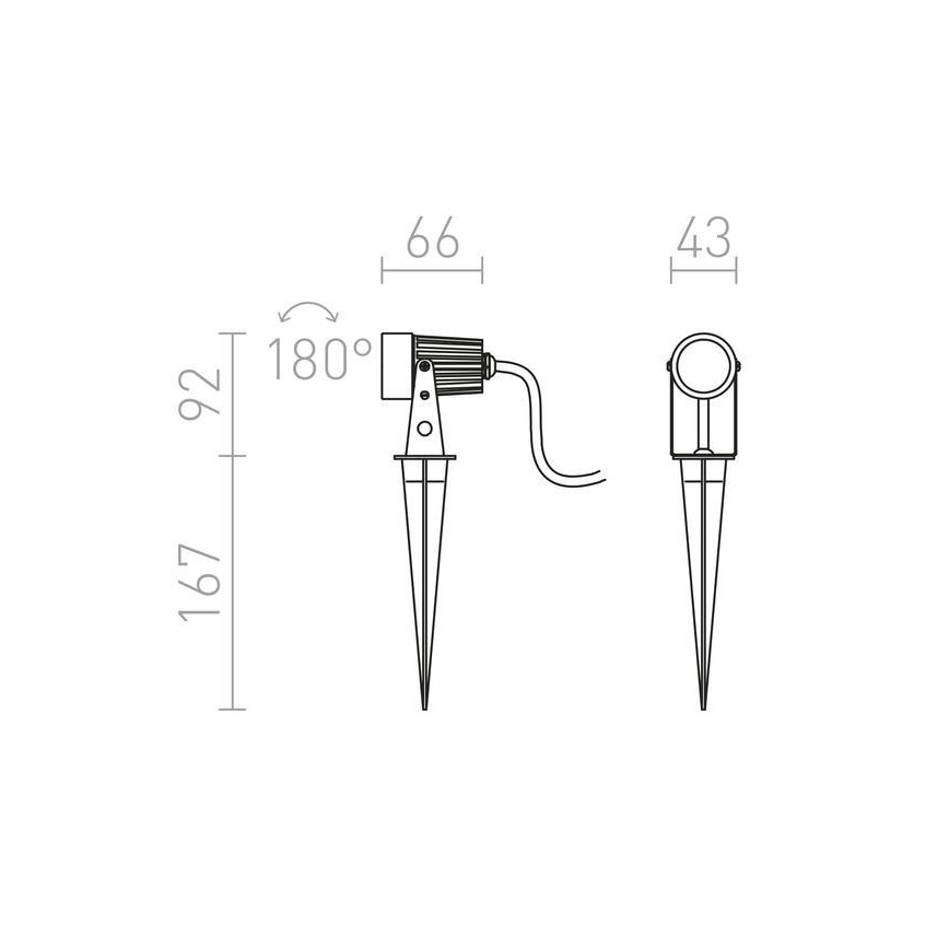 RED - Design Rendl - R10530 - LED Venkovní svítidlo GUN LED/3W/230V IP65