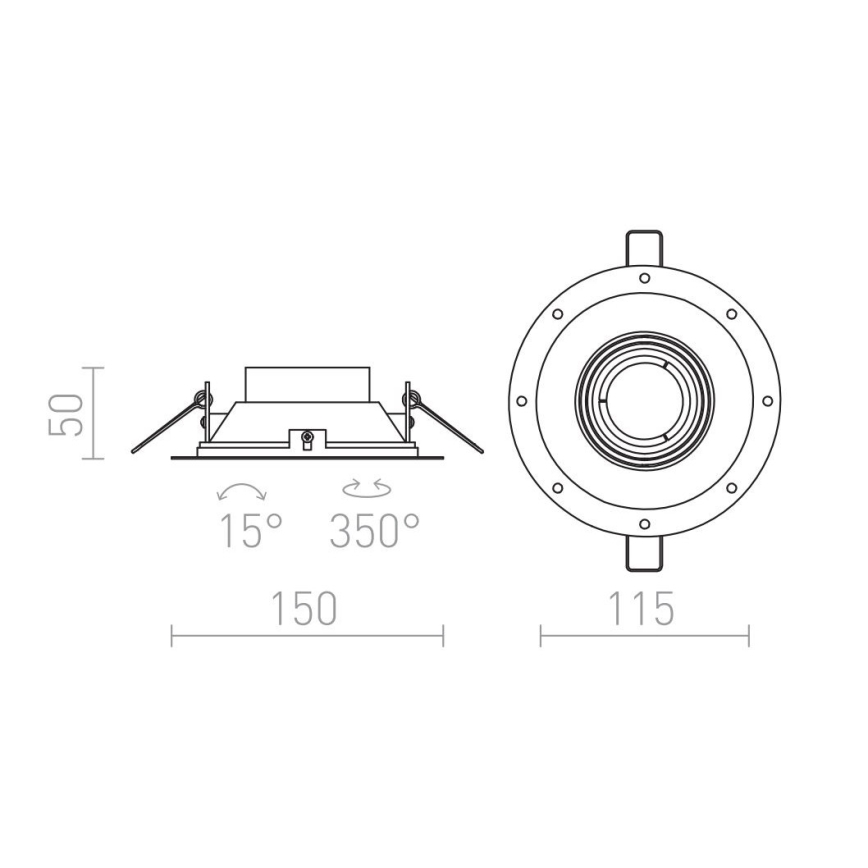 RED - Design Rendl - R12046 - Podhledové svítidlo IPSO 1xGU10/50W/230V