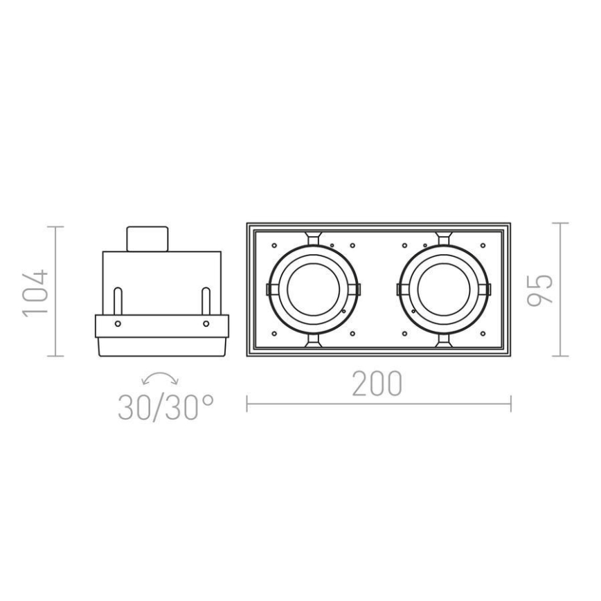 RED - Design Rendl - R12053 - Podhledové svítidlo ELECTRA 2xGU10/50W/230V