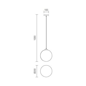 Redo 01-1064 - Lustr na lanku OLA 1xE27/42W/230V pr. 20 cm