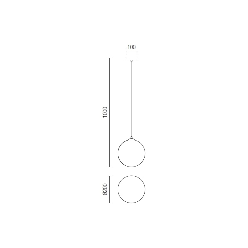 Redo 01-1064 - Lustr na lanku OLA 1xE27/42W/230V pr. 20 cm