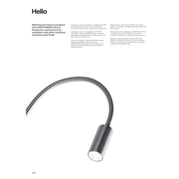 Redo 01-1194 - LED Flexibilní lampička HELLO LED/3W/230V černá