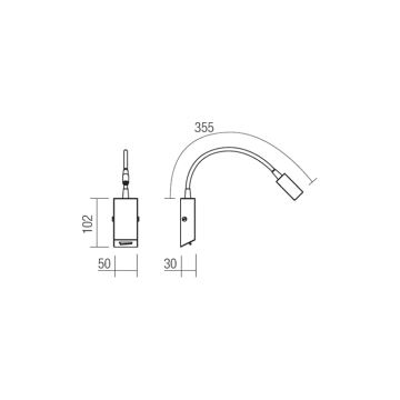 Redo 01-1195 - LED Flexibilní lampička HELLO LED/3W/230V chrom