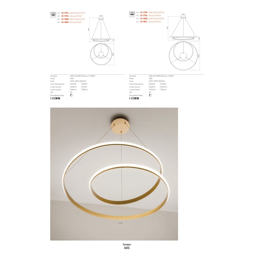 Redo 01-1789 - LED Stmívatelné nástěnné svítidlo TORSION LED/27W/230V bílá