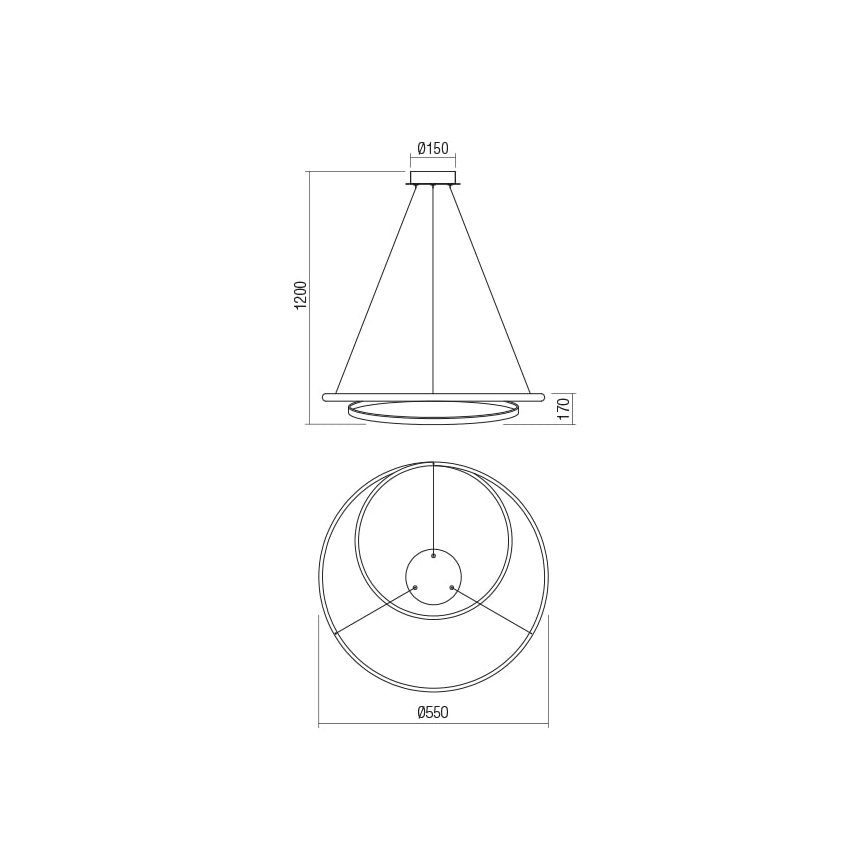 Redo 01-1793 - LED Stmívatelný lustr na lanku TORSION LED/29W/230V pr. 55 cm bílá