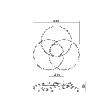 Redo 01-1801 - LED Stmívatelné stropní svítidlo ALIEN LED/60W/230V 3000K pr. 70 cm bílá