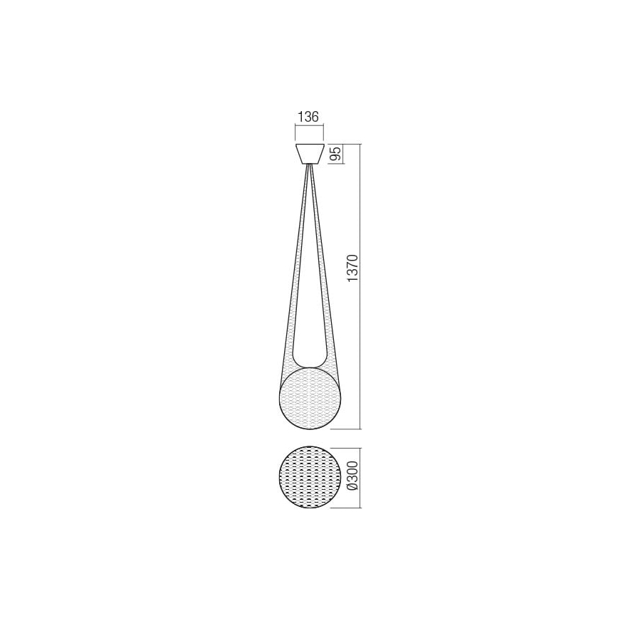 Redo 01-1973 - LED Lustr na lanku ALLURIA 1xE27/7W/230V pr. 30 cm