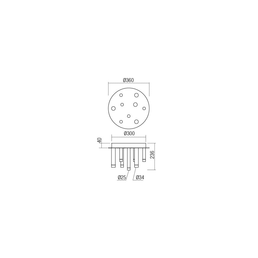 Redo 01-2039 - LED Stropní svítidlo MADISON 9xLED/4W/230V zlatá