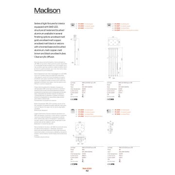 Redo 01-2044 - LED Lustr na lanku MADISON LED/4W/230V měď