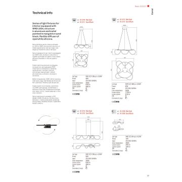 Redo 01-2112 - LED Stmívatelný lustr na lanku CORRAL LED/60W/230V 3000K zlatá