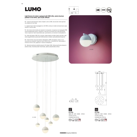Redo 01-2125 - LED Nástěnné svítidlo LUMO LED/6W/230V bílá