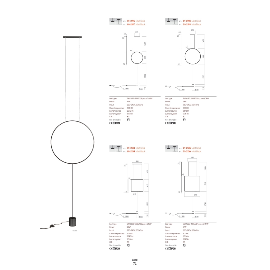 Redo 01-2134 - LED Stojací lampa SLICK LED/28W/230V černá