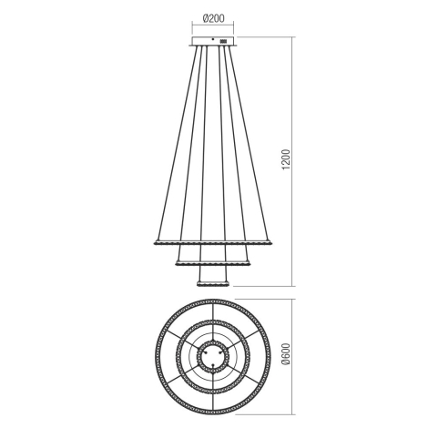 Redo 01-2173 - LED Lustr na lanku NUNZIA LED/54W/230V