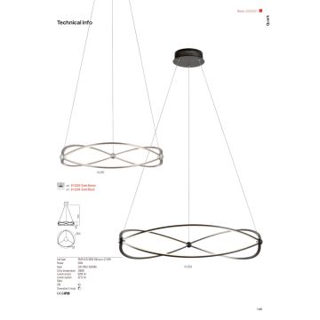 Redo 01-2251 - LED Stmívatelný lustr na lanku QUARK LED/43W/230V 3000K pr. 60 cm chrom