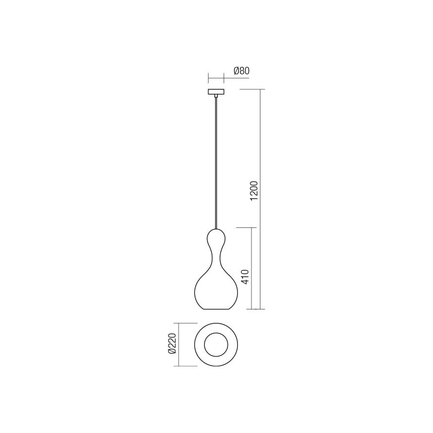 Redo 01-2259 - Lustr na lanku LOB 1xE27/42W/230V pr. 22 cm šedá