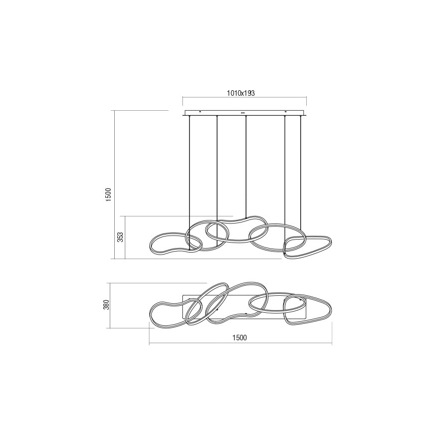 Redo 01-2597 - LED Stmívatelný lustr na lanku BIAS LED/108,6W/230V 3000K bílá