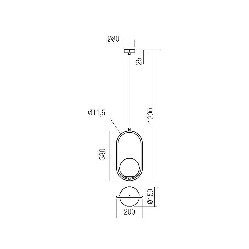 Redo 01-2624 - Lustr na lanku NIVA 1xE14/28W/230V