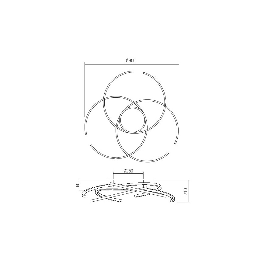 Redo 01-2748 - LED Stmívatelné stropní svítidlo ALIEN LED/75W/230V 3000K pr. 90 cm bílá